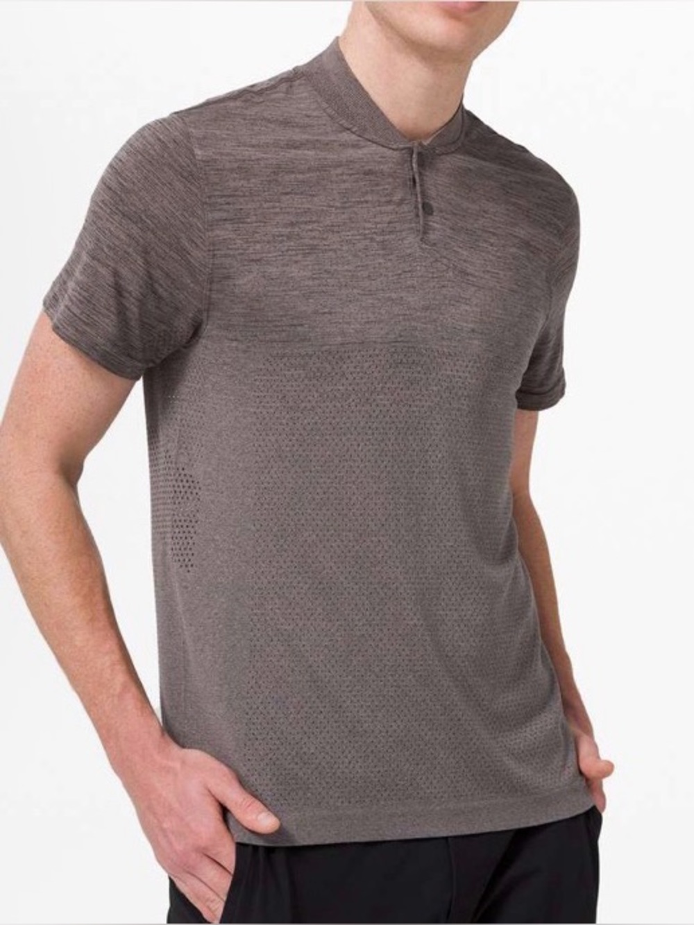 Lululemon Metal Vent Breathe Polo Men Small Gray Vented Breahable business cas